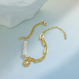 Smiley Face Pearl Couple Bracelet Charm Bangles for Women
