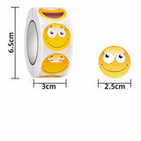 Smiley Face Thank You Sticker 500 Pcs Kids Reward Yellow Dots Labels