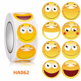 Smiley Face Thank You Sticker 500 Pcs Kids Reward Yellow Dots Labels