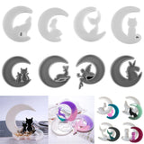 Moon Resin Mold Mirror Moon Fawn Cat Silicone Molds