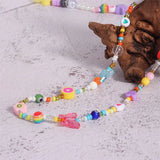Y2K Glass Eyeball Heart Star Choker Necklace Acrylic Pearl Women Party Jewelry