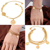 Smiley Face Necklace Multilayer Stainless Steel Women's Necklace