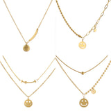 Smiley Face Necklace Multilayer Stainless Steel Women's Necklace
