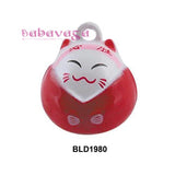 Smiling Cat Chinese Fighting Cartoon Animal Jingle Bell Charms
