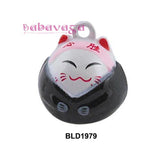 Smiling Cat Chinese Fighting Cartoon Animal Jingle Bell Charms