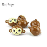 Smiling Monkey Metal Jingle Bell Charms Cartoon Pendant Jewelry Craft Finding