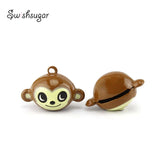 Smiling Monkey Metal Jingle Bell Charms Cartoon Pendant Jewelry Craft Finding