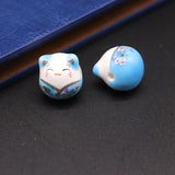 Smiling Cat Ceramic Beads for Jewelry Making 14mm