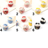 Smiling Face Cat Ceramic Beads 13mm for Jewelry Making