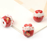Smiling Face Cat Ceramic Beads 13mm for Jewelry Making