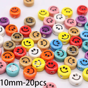 10mm Multicolor Round Flat Porcelain Spacer Beads