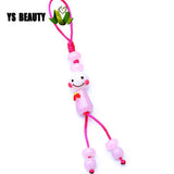 Smiling Face Doll Glass Beads Rope Small Pendant