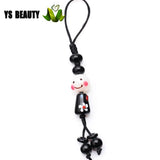 Smiling Face Doll Glass Beads Rope Small Pendant