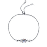 Smiling Love Silver Moissanite Bracelet Classic B0008