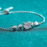 Smiling Love Silver Moissanite Bracelet Classic B0008