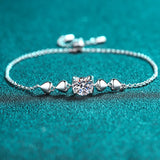 Smiling Love Silver Moissanite Bracelet Classic B0008