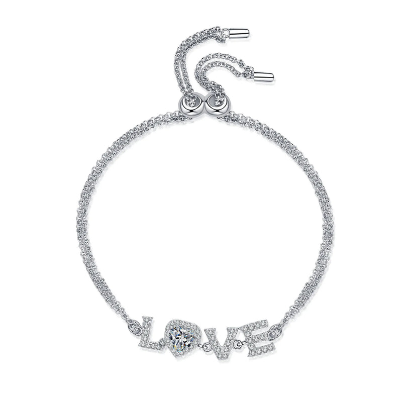 Smiling Love 925 Silver Moissanite Bracelet