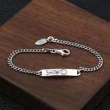 Smiling Face Charm Bracelet Silver Europe American Style