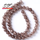 Smoky Glass Round Beads Snow Quartz Crystal Beads 6-12mm