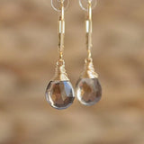 Smoky Quartz Dangle Drop Earrings