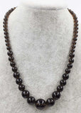 Smoky Quartz 6-14mm Round Necklace 18in Beads Natural Woman