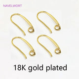 14K Plated U Shape Earring Hooks Brass Ear Wire Hooks