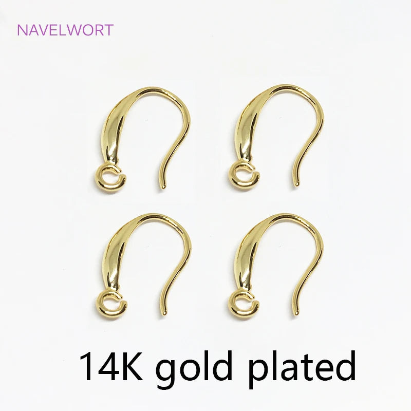 14K Plated U Shape Earring Hooks Brass Ear Wire Hooks