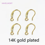 14K Plated U Shape Earring Hooks Brass Ear Wire Hooks