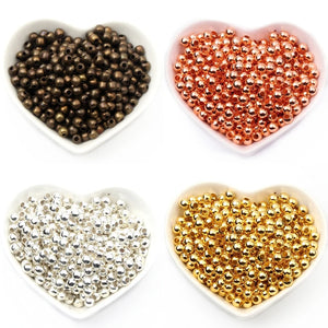 Metal Ball Beads Spacer for Jewelry Making DIY Necklace Bracelet 2-10mm