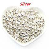 Metal Ball Beads Spacer for Jewelry Making DIY Necklace Bracelet 2-10mm