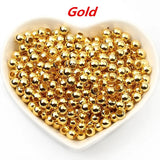 Metal Ball Beads Spacer for Jewelry Making DIY Necklace Bracelet 2-10mm