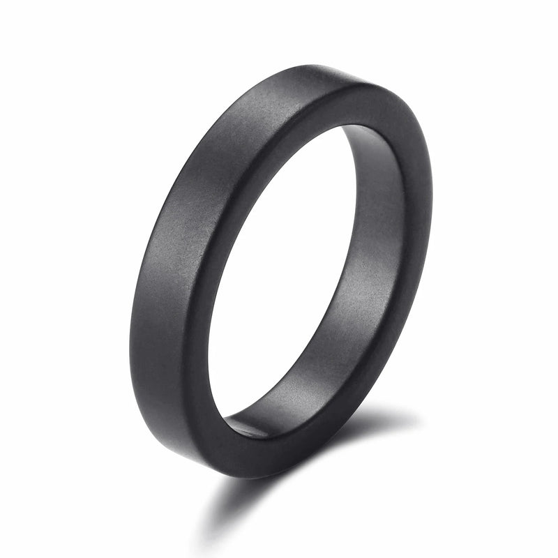 Frosted Ceramic Women's Ring 4mm - Classic Jewelry