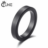 Frosted Ceramic Women's Ring 4mm - Classic Jewelry