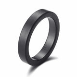 Frosted Ceramic Women's Ring 4mm - Classic Jewelry