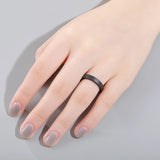Frosted Ceramic Women's Ring 4mm - Classic Jewelry