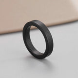 Frosted Ceramic Women's Ring 4mm - Classic Jewelry