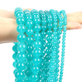 Smooth Amazonite Chalcedony Jade Stone Beads for DIY Bracelets