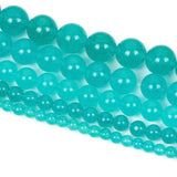 Smooth Amazonite Chalcedony Jade Stone Beads for DIY Bracelets