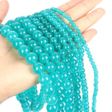 Smooth Amazonite Chalcedony Jade Stone Beads for DIY Bracelets