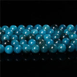 Apatite Stone Beads Round Loose Spacer Beads for DIY Jewelry Making 15''