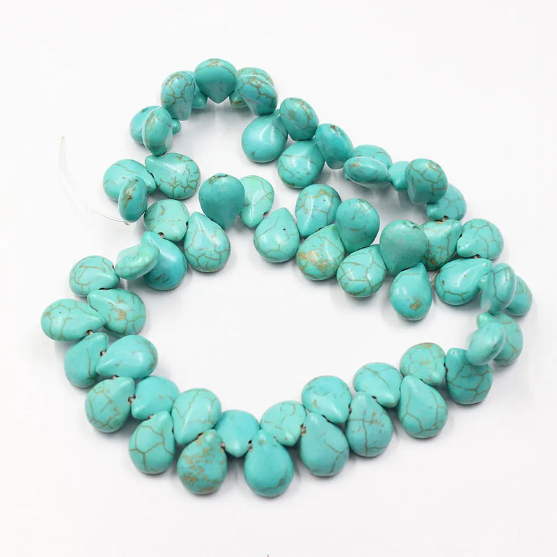 Smooth Turquoise Water drop Beads Strands for Jewelry Making