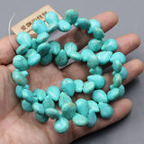 Smooth Turquoise Water drop Beads Strands for Jewelry Making