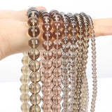 Brown Glass Round Spacer Bead Stone for Jewelry Making DIY 4/6/8