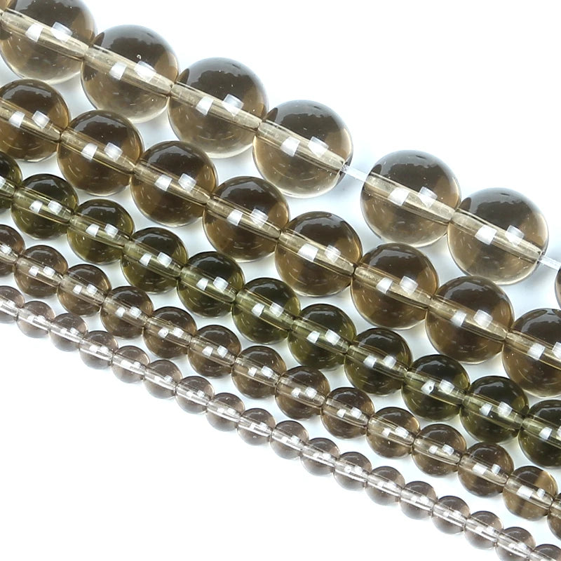 Brown Glass Round Spacer Bead Stone for Jewelry Making DIY 4/6/8