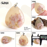 Cherry Blossoms Agate Pendant Necklace Bracelet Earrings Set