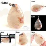 Cherry Blossoms Agate Pendant Necklace Bracelet Earrings Set