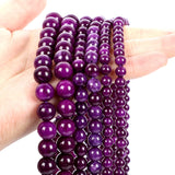 Dark Purple Sugilite Jades Stone Beads Round Loose Beads 6/8/10MM