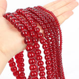 Red Garnet Glass Stone Beads Round Loose Spacer Beads