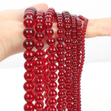 Red Garnet Glass Stone Beads Round Loose Spacer Beads