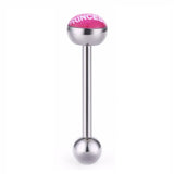 Princess Logo Tongue Rings Stainless Steel Body Jewelry